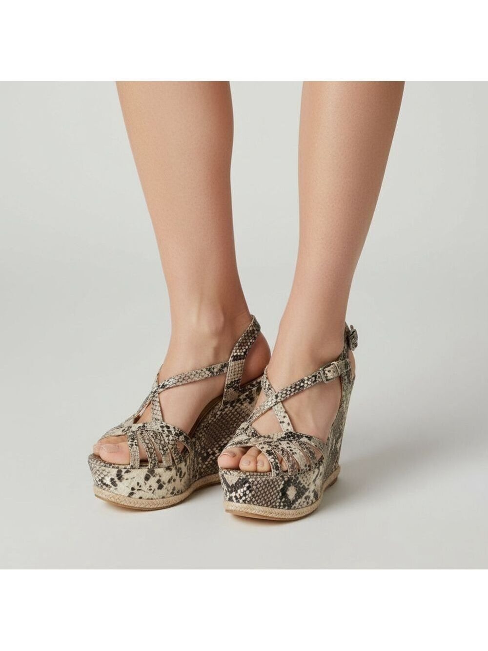 Zigi Soho women wedge platform sandals snake print Sz 7